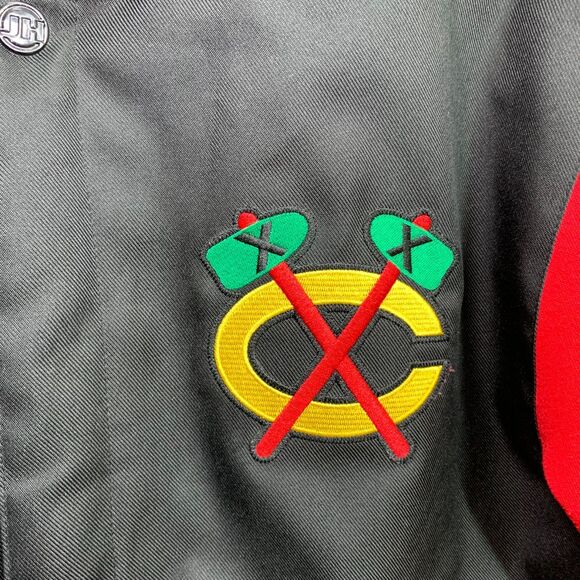 Chicago Blackhawks JH Design Embroidered Men Size S Reversible Bomber Jacket NHL - Picture 10 of 16